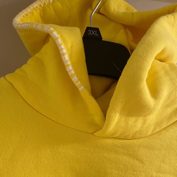 Madhappy Bright Yellow Pullover Hoodie with Small Patch - Picture 3 of 8